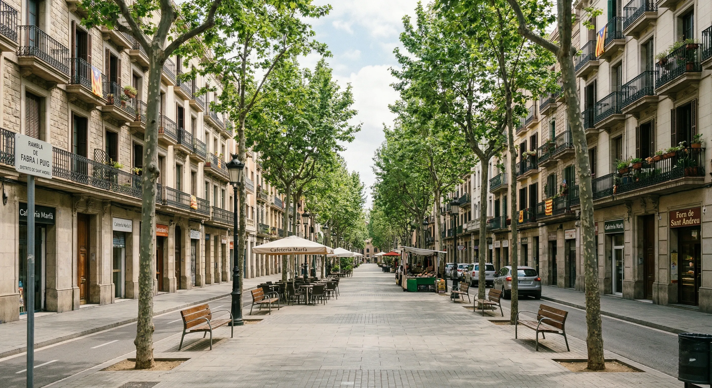 Rambla de Fabra i Puig en el barrio de Sant Andreu